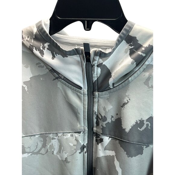 Adidas AEROREADY Mens Camouflage Full-Zip Hoodie M Gray White Activewear Gym - Picture 8 of 14